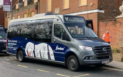 flexibus parked on the road